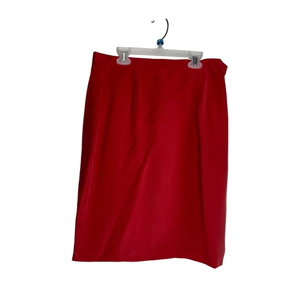 Chaus Pink Silk Pencil Straight Knee-Length Skirt 14